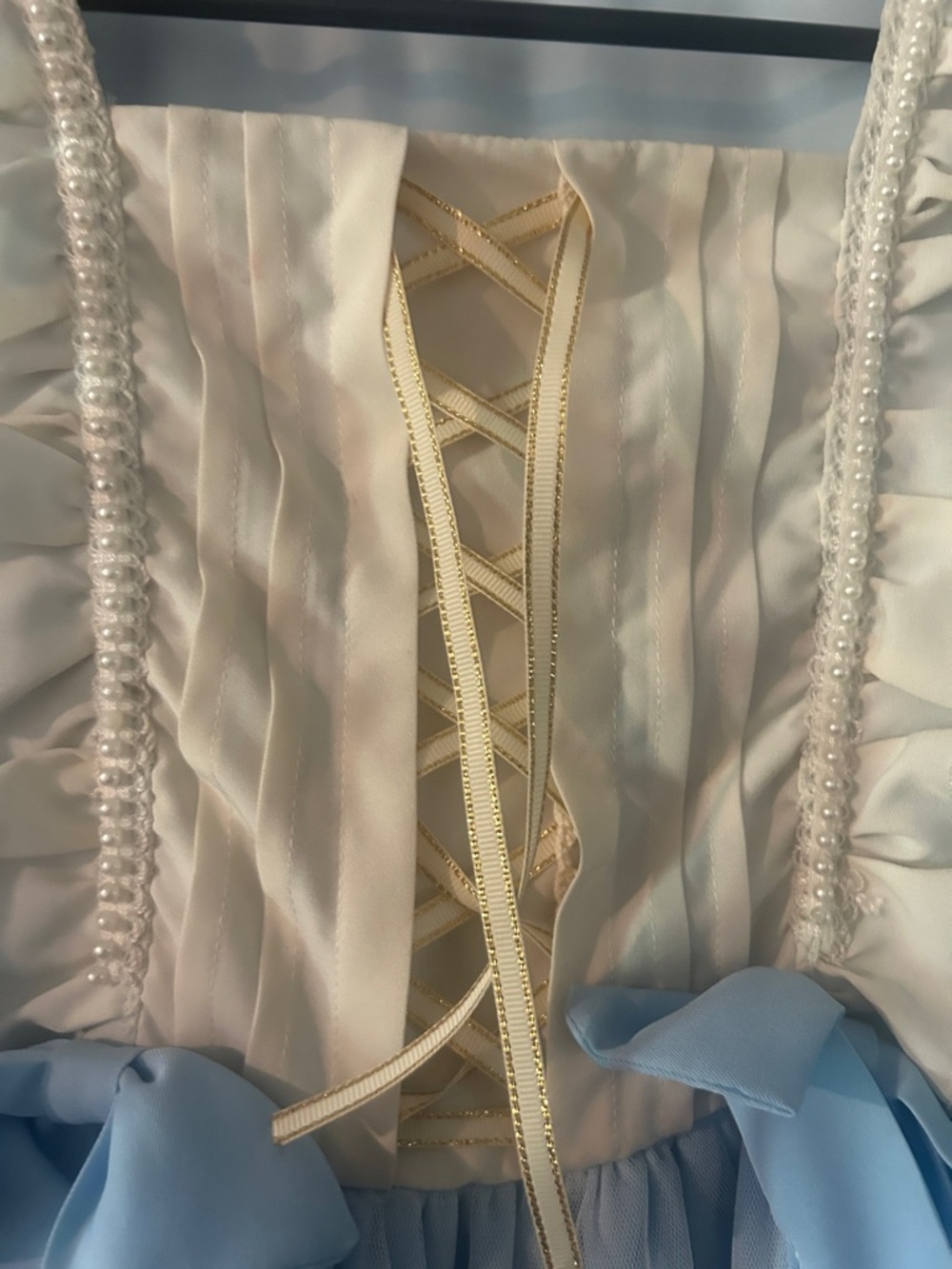 Light Blue Long Sleeve Lace-Trim Lolita Dress - Picture 6 of 13